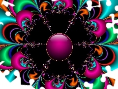 symmetric, abstraction, graphics, Colourfull Flowers