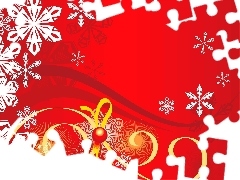 flakes, ribbon, graphics, snow