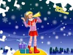 girl, christmas, graphics, gifts