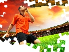 grass, footballer, Stadium