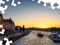Paris, River, Great Sunsets, France