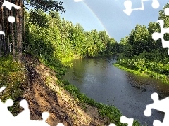 River, scarp, Great Rainbows, forest