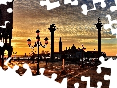 Venice, promenade, Great Sunsets, Italy