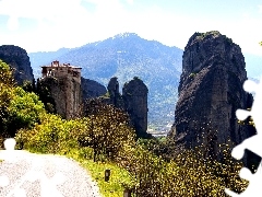 Mountains, Way, Greece, rocks