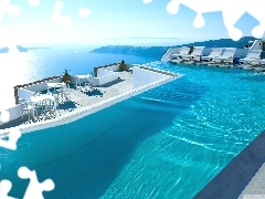 sea, santorini, Greece, Pool