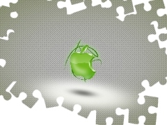 Apple, 3D, green ones, logo