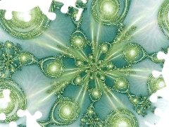 green ones, bubbles, abstraction, Fraktal, graphics