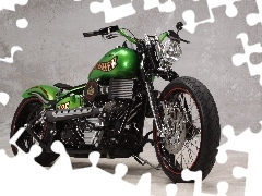 Harley-Davidson, antique, Green