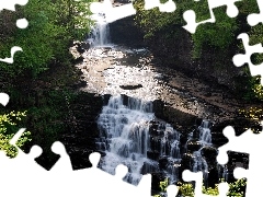 green, waterfall, River