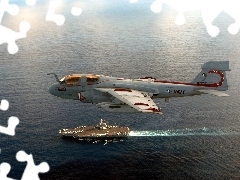 aircraft carrier, plane, Northrop Grumman EA-6B Prowler