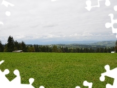 car in the meadow, Zakopane, gubalowka