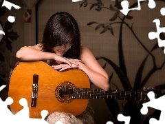 girl, Guitar