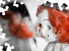 doll, red head, Hair, Pierrot