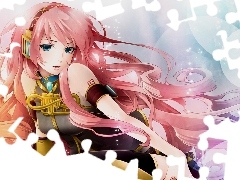 Megurine Luka, Pink, Hair, medallion