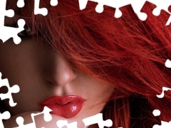 Women, Red, Hair, make-up