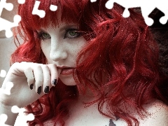 Hair, girl, Red