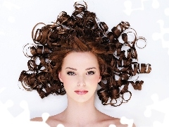Hair, make-up, beatyfull, spiral, Women