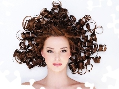 Hair, make-up, beatyfull, spiral, Women