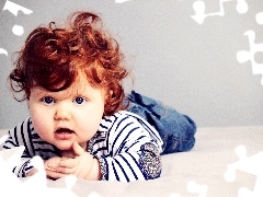 little doggies, red head, Hairs, Kid