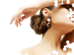 ear-ring, Women, hand