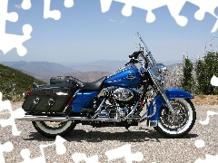 blue, Harley Davidson Road King