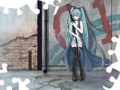 Hatsune Miku, katana