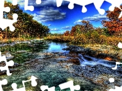River, viewes, HDR, trees