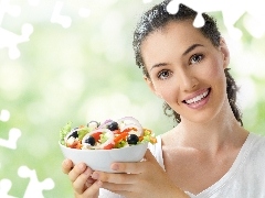 Beauty, salad, health, Women