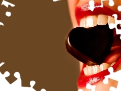 Heart, lips, chocolate