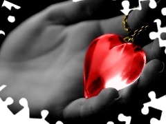 Heart, hand, Red