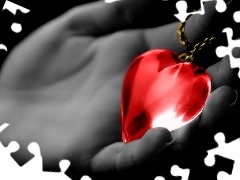 Heart, hand, Red