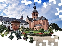 hesja seligenstadt, Germany, cloister, Garden, Church
