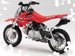 sitting, red hot, Honda CRF 50