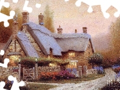 Thomas Kinkade, picture, manor-house