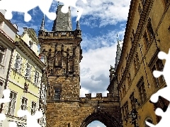 Prague, Monument, Houses, Charles Bridge