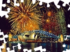 Sydney Harbour Bridge, Sydney Opera House, Sydney, fireworks, Australia