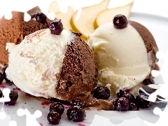 ice cream, cherries