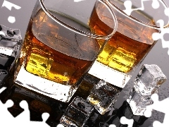 glasses, knuckle, ice, Whisky