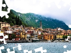 panorama, Varenna, Italy, town