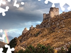 ruins, Great Rainbows, Italy, castle