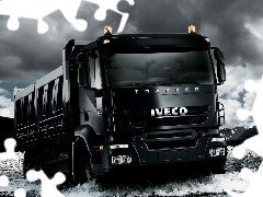 River, dump truck, Iveco, Sky