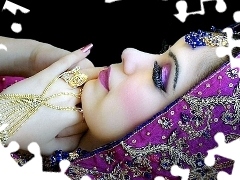 Women, make-up, jewellery, hands