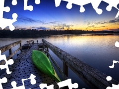 Kayak, lake, Platform