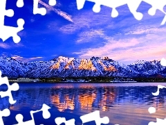 lake, Sky, Mountains