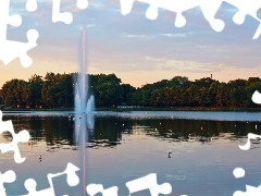 Poznań, fountain, Lake Malta