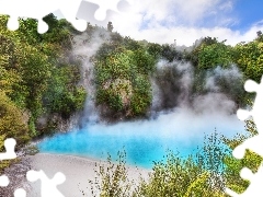 New Zeland, lake, Steam, Waimangu Volcanic Valley