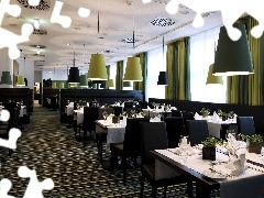 Lamps, Restaurant, Tables