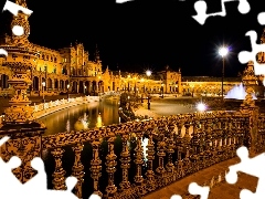 palace, Seville, lanterns, Spain