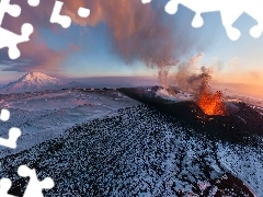 Lava, volcano, smoke