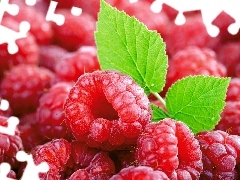 Red, Green, leaf, raspberries